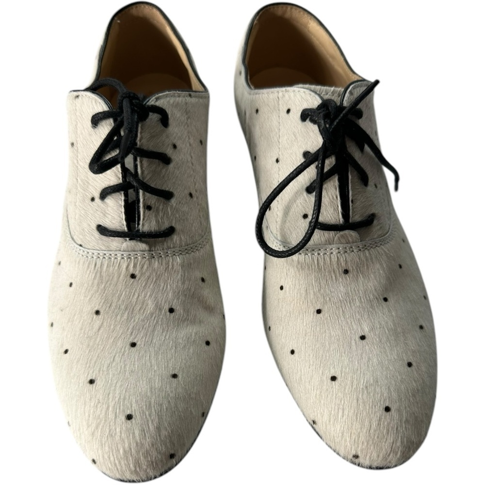 TOD'S Francesina Polka-Dot Calf Hair Brogues Loafer Shoes Size 36.5 - Picture 4 of 9